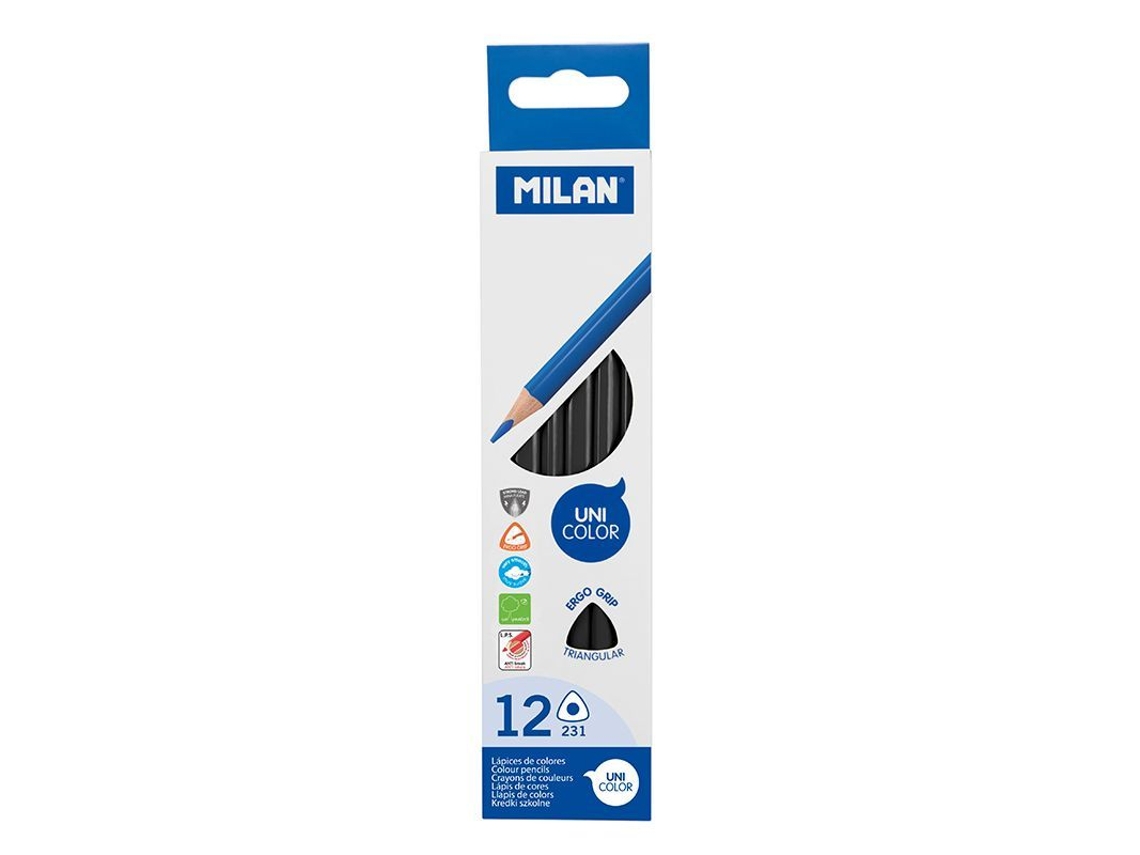 Lápis de Cor Triangulares MILAN Preto