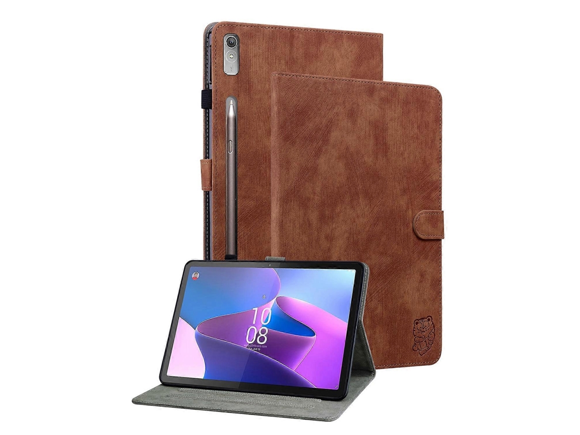 Capa De Couro Com Estampa De Tigre Para Tablet Lenovo Tab P12