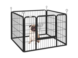 Cerca de Metal Dobrável , Interna/externa com Tranca e Porta de Pregos, 82x82x60cm Cinza Ge