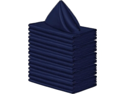 Rebe 12 Guardanapos de Tela Satinados Reutilizáveis, 17x17 Ou 20x20 Polegadas, para Casamentos e Mesas Decoradas 43*43cm Azul Marino
