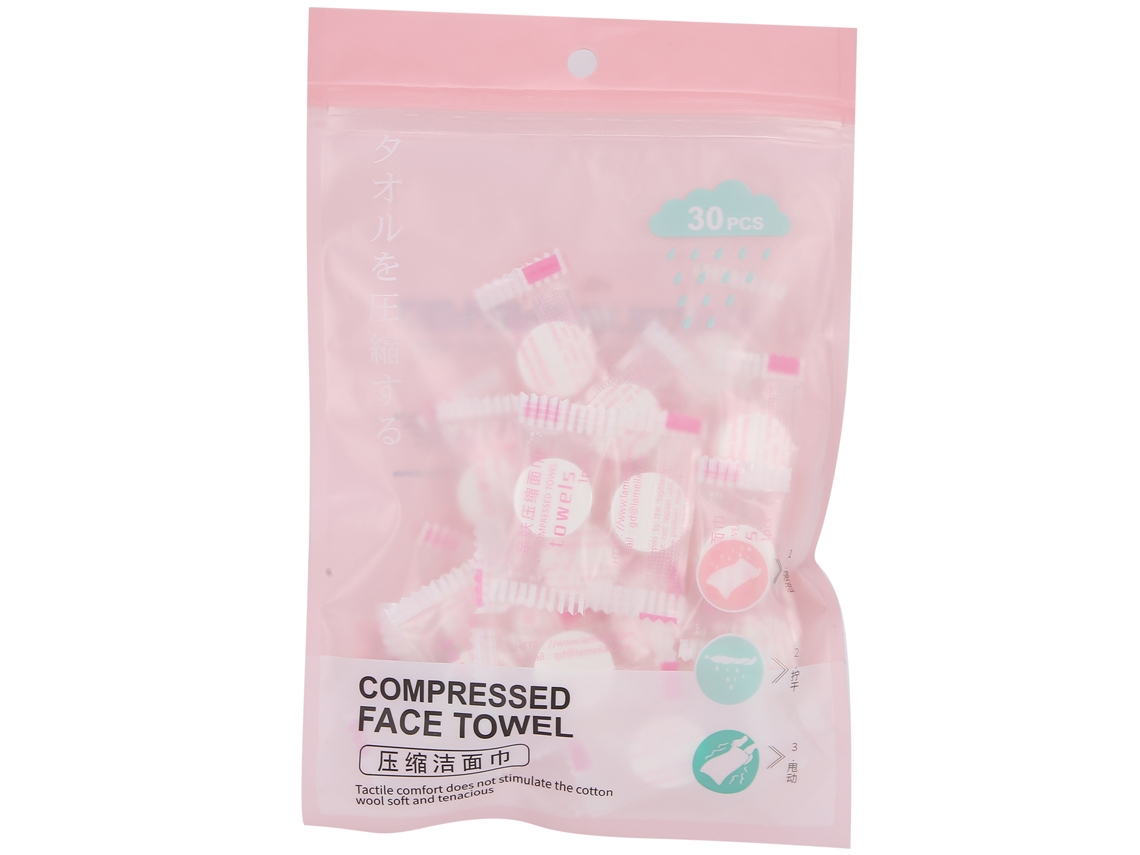 30pcs Toalla Facial Comprimida Desechable De Tela No Tejida, Toalla De Limpieza Portátil Para Viajes