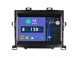 Auto Rádio Carro Bluetooth Autoradio 8GB RAM 128G ROM CarPlay Navegação GPS Ecrã Táctil RoverOne para Toyota Alphard H20 2008-2014  