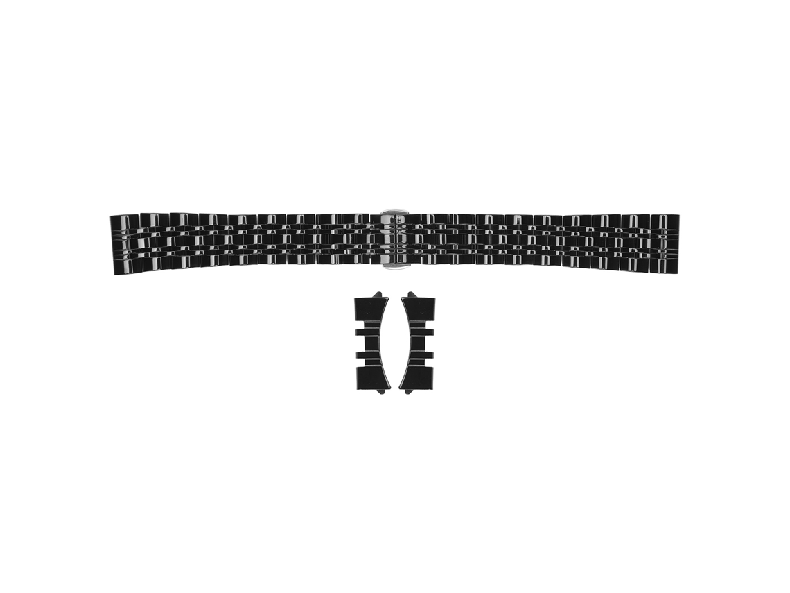 Correa De Reloj Negro Profesional De Acero Inoxidable 18mm Para Reemplazo