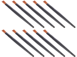 Conjunto de 100 mini batons com fibras sintéticas e cabos de alumínio marrom.