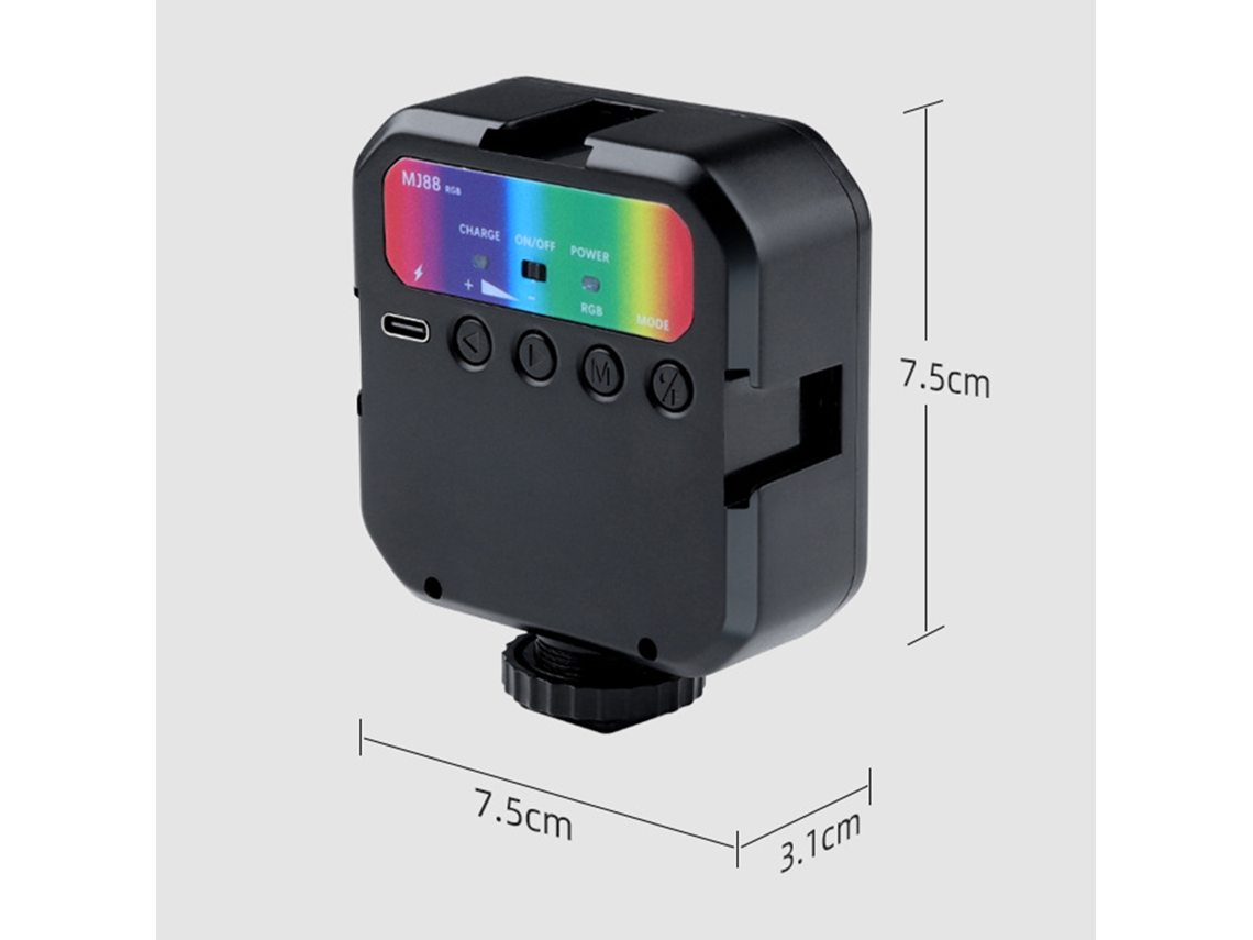Lanterna LED portátil 2026 para câmera com controle remoto, luz de preenchimento de bolso para fotografia e streaming.