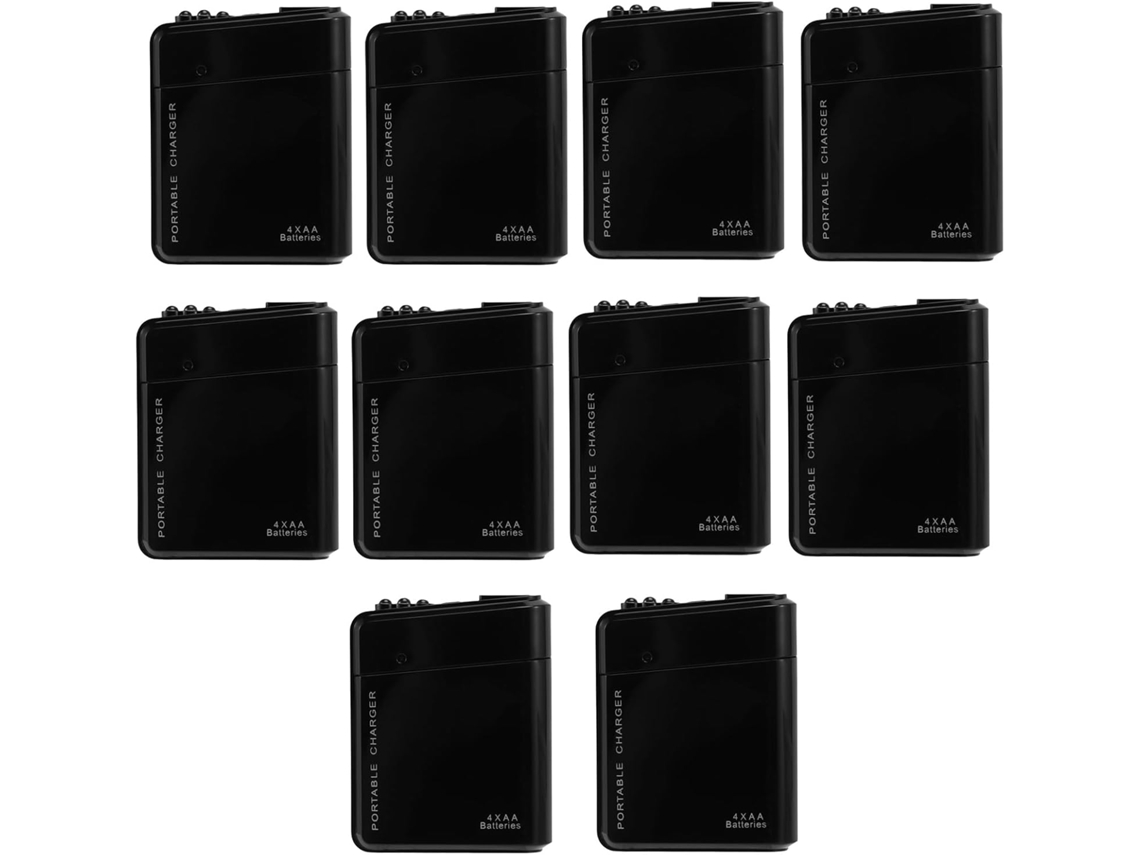 10x Carregador de Emergência Portátil Usb para Pilhas Aa Preto SFUSHOS (4 Unidades)