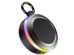 Alto Falante Bluetooth Yizhood Com Luz Ipx7 À Prova Dágua Com Rádio Fm E Microfone Embutido Preto