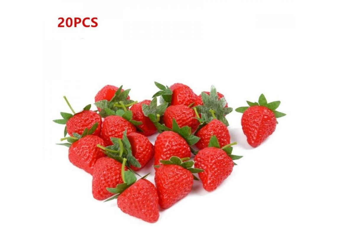 2026 20 Frutas Falsas Fresa Artificial Decoración Cocina Hogar Navidad Plástico Regalo Nlx L