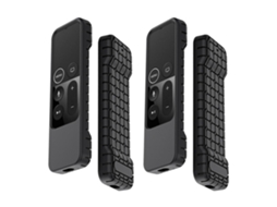 2x Capa Protetora Retangular De Silicone Resistente E Macia À Prova D'água Para Controle Remoto Da Apple Tv 4k (preta)