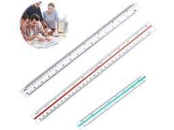 Linha De Arquitetura 30 Cm - Triangular - Linha De Arquitetura - Marcada A Laser - Precisa - Durável - Linha De Arquitetura