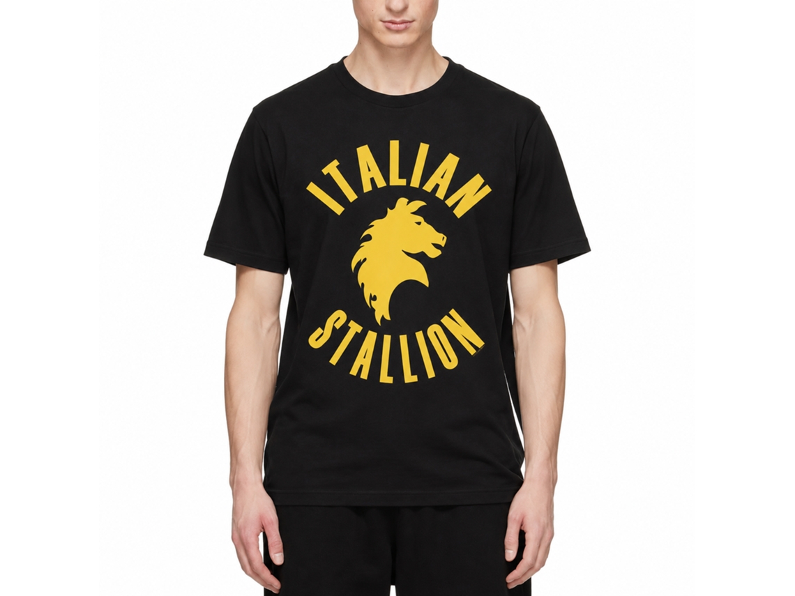Rockinstone Rocky Movie Simple Stallion Black Adult T-shirt Size:xxl