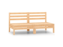 Vidaxl Sofás De Centro Para Jardim 2 Pcs Madeira De Pinho Maciça