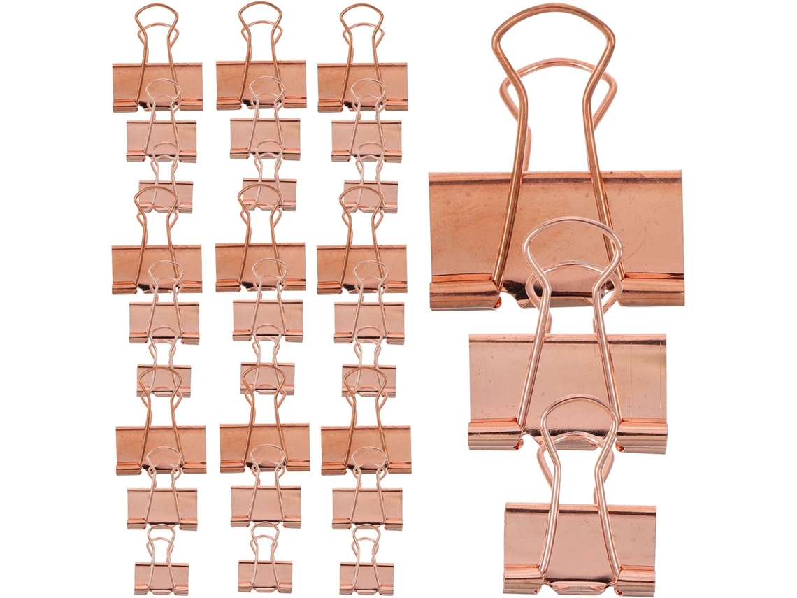 Doitool 112 Clipes Metálicos Pequenos para Pasta, 19mm, 25mm e 32mm, Mesa, Casa, Escola, Artesanato E