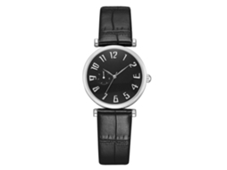 Reloj Casual Fashion Unisex De Cuarzo Con Correa De Cuero Pu (dial Plata Negro Pequeño)