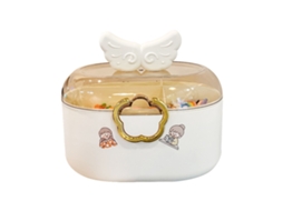 Organizador de acessórios para cabelo de meninas, caixa plástica, com tampa, multifuncional, com clips, tiaras | S/MARCA