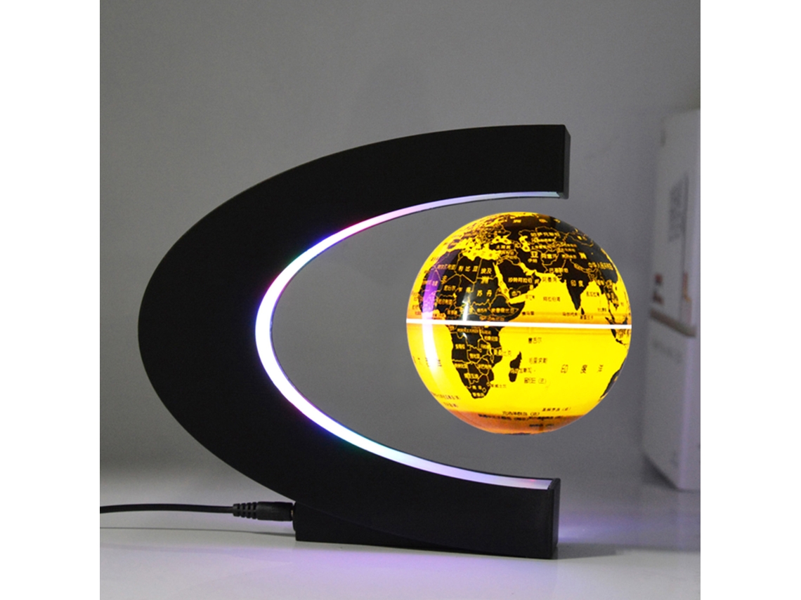Globo Flutuante Magnético 4 Polegadas com Luz Led Base em Forma C S/MARCA