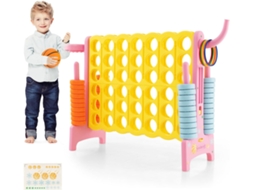 Conecte 4 Titãs Mega 4 para Crianças e Adultos 74Cm Outdoor Game Basket e Ring Throwing Game 42 Titãs COSTWAY