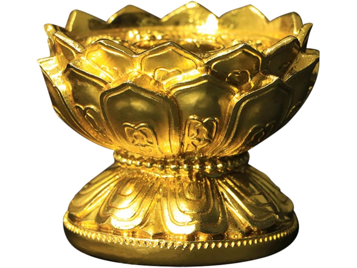 Estável Formato Lótus Oração Portátil Fácil Suporte Decorativo Base Liga Ouro Roda Usar GOKOCO
