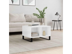 Vidaxl Mesa De Centro 60x50x36,5 Cm Derivados Madeira Branco Brilhante