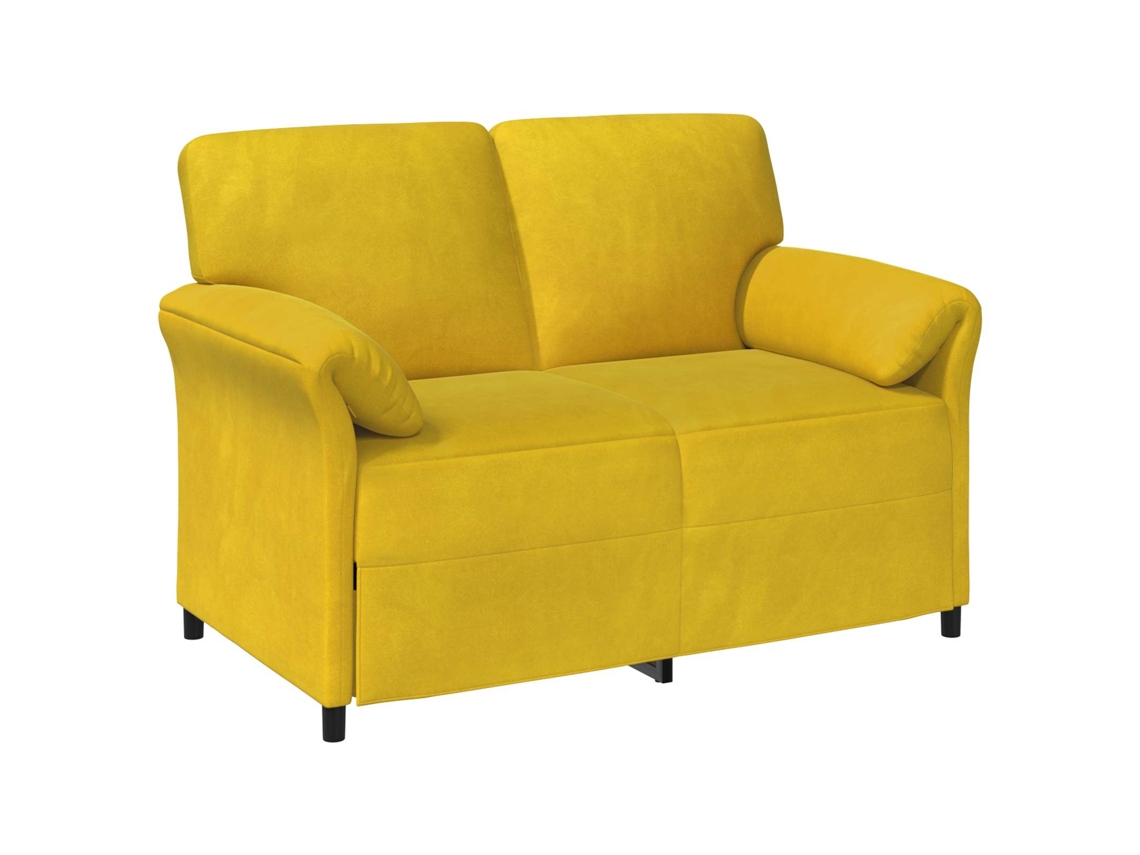 Sofá para 2 Pessoas Amarelo 138 X 83 X 95 Cm Veludo SYFAX