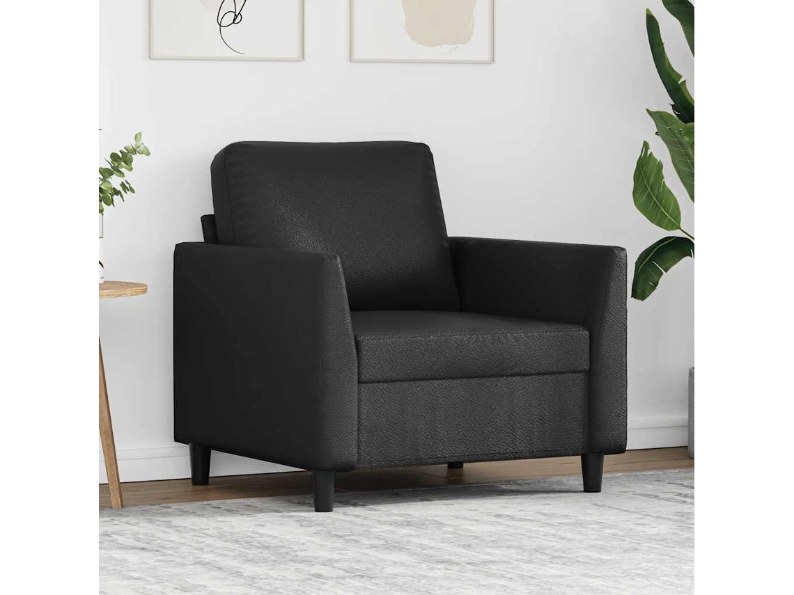 Vidaxl Poltrona Couro Artificial 60 Cm Preto