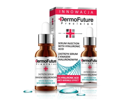 Injecção DERMOFUTURE soro com ácido hialurónico para tratamento facial com 20 ml de ácido hialurónico