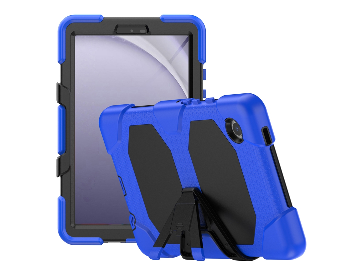 Capa Hexinyigjly Para Samsung Galaxy Tab A9 8.7 Polegadas 2020 (sm-x115), Com Moldura Frontal E Suporte Integrado Azul Escuro