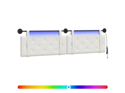Conjunto 1 Cabeceira Vidaxl Branco Couro Sintético (210 X 55 X 5 Cm)