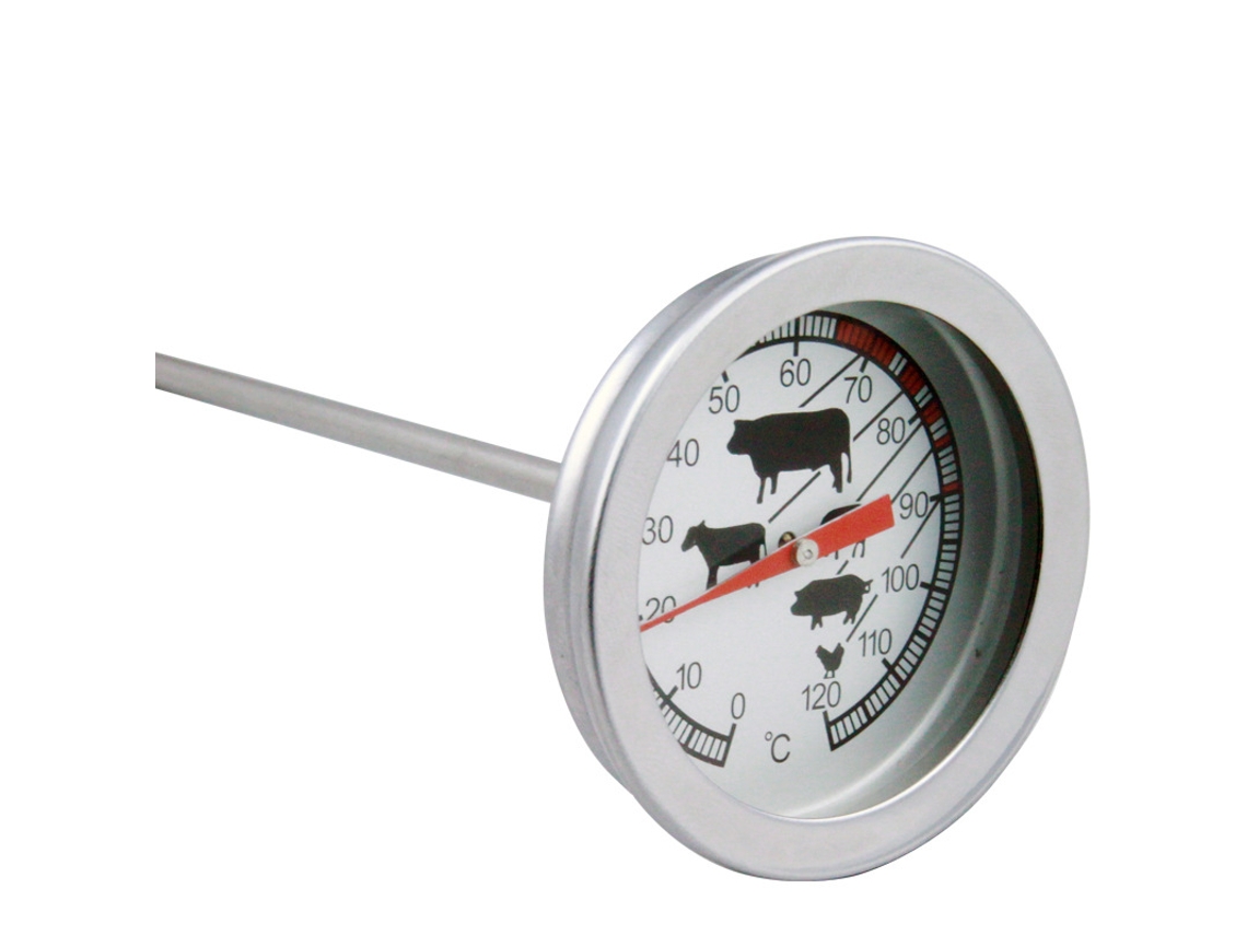 Termómetro Para Carne - Termómetro De Cozinha - Termómetro Bbq Com Sonda - Aço Inoxidável - Prateado
