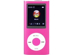 Reprodutor de MP3/MP4, tela de 1 polegada, som HiFi de 1,8 polegadas, 7 modos de efeitos sonoros, reprodução de fotos/vídeos, livro (rosa)