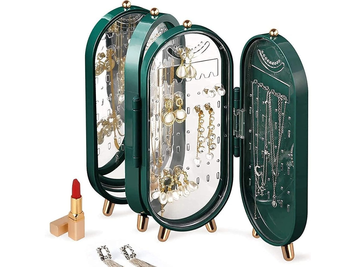 Organizador De Brincos/organizador De Joias Com Espelho, Ideal Para Guardar Brincos E Colares.