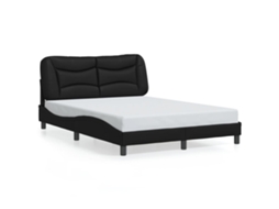 Bed Frame, Bed Frames Vidaxl Preto Couro Artificial (120 X 200 Cm)