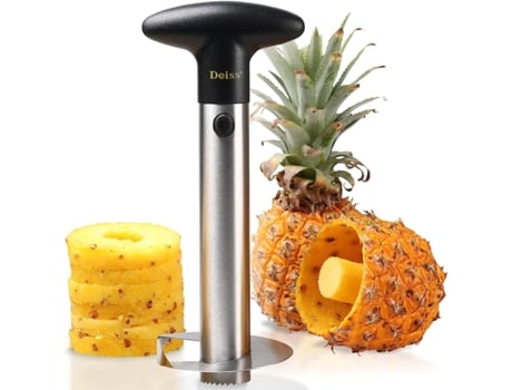 Cortador de Ananás DEISS Pro 2 em 1 Cortador e Fatiador de Ananás em Aço Inoxidável