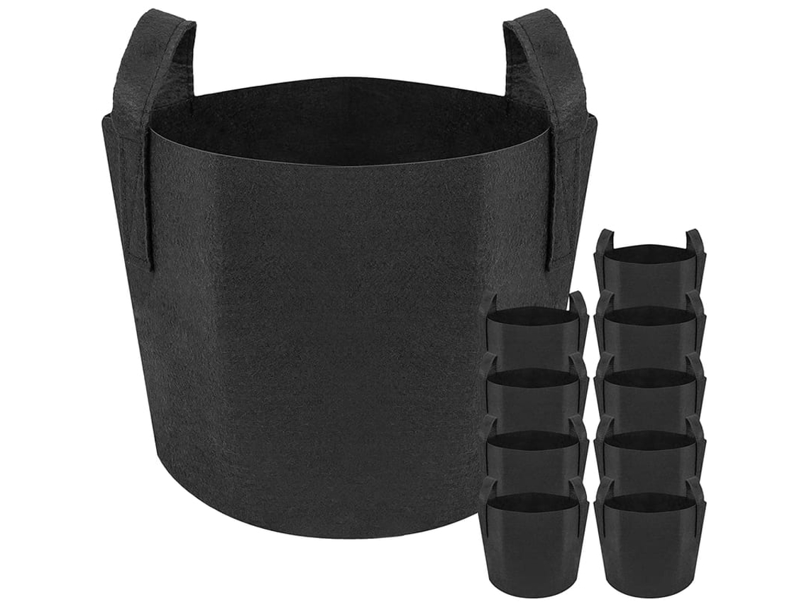 Saco De Plantio 8l 23x25cm 10 Unidades De Tela Geotextil Resistente Para Plantas