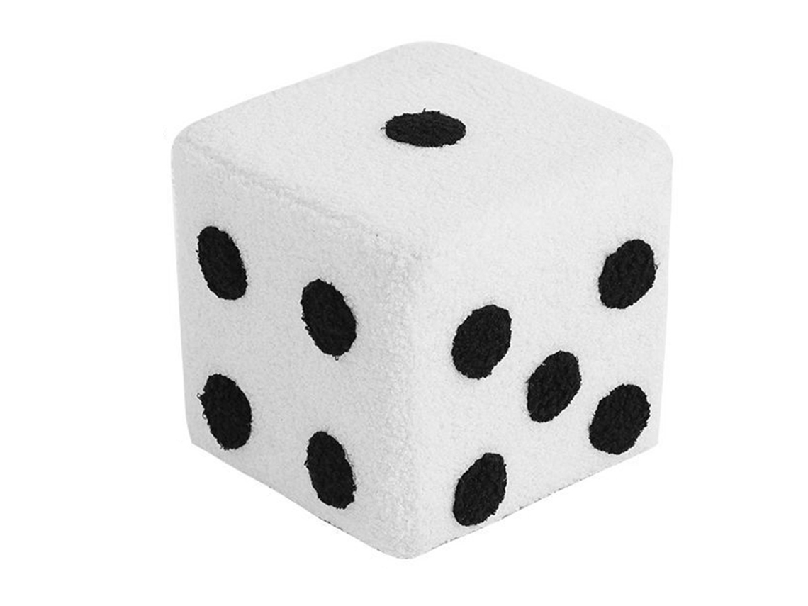 Reposapiés macio confortável base estável cubo dado para sala quarto branco 29x29x25cm S/MARCA