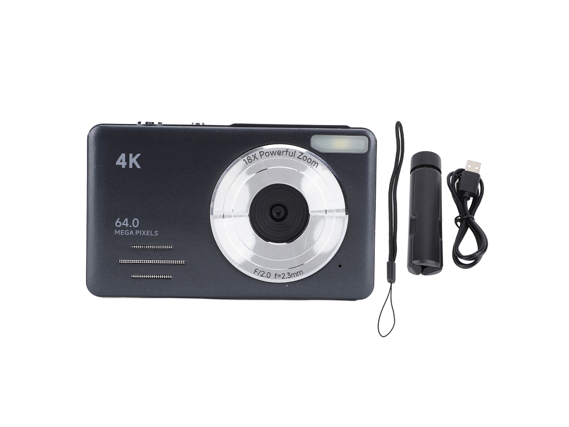 Câmera Digital 4k 64mp Zoom 18x Autofoco Tela De 2.88 Polegadas Portátil Compacta Para Adolescentes, Meninos E Meninas