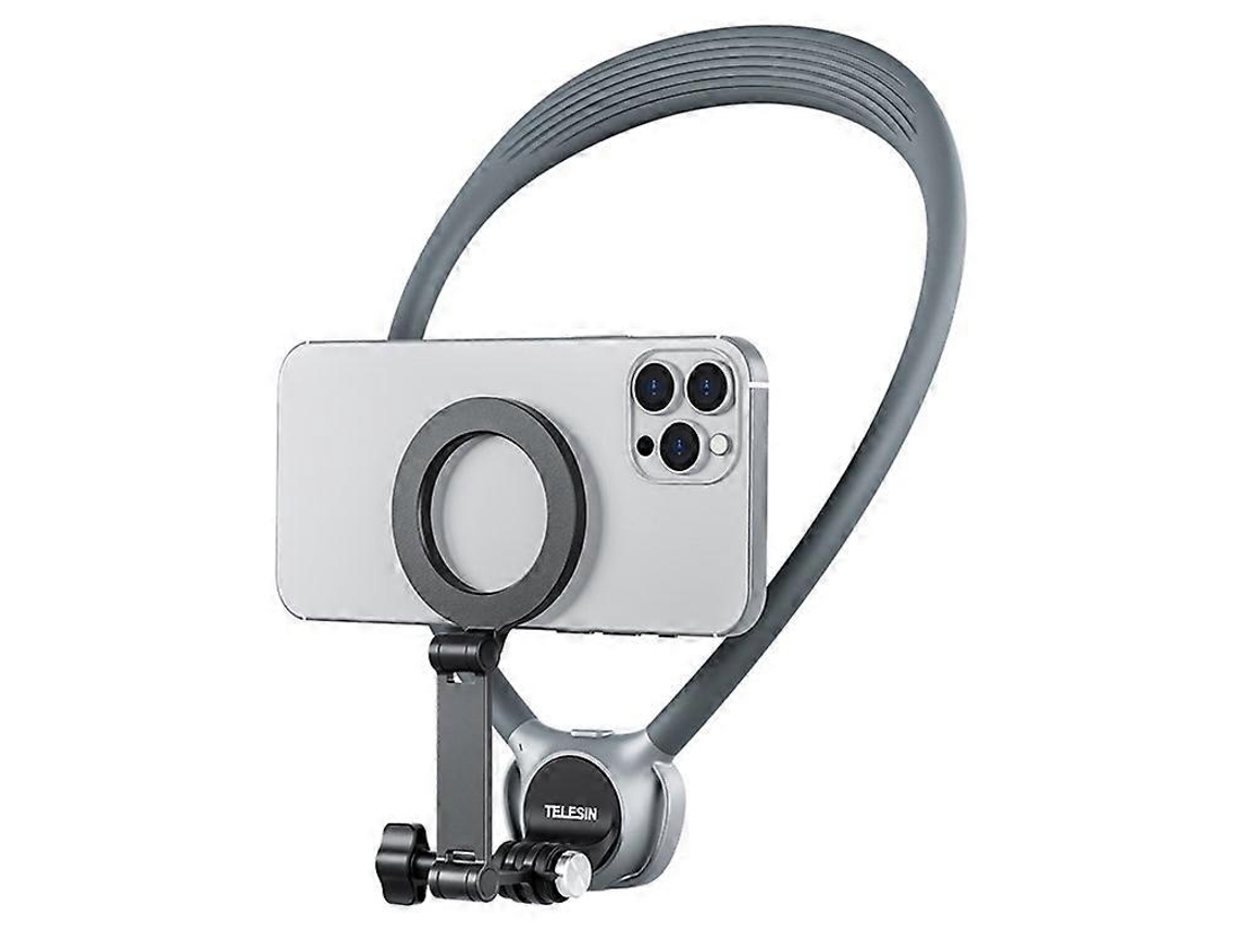 Kit De Suporte Pescoço 2 Em 1 Telesin Se2.0 P2-hnb-02-gy Para Câmeras Ação, Acessórios Filmagem Pov, Magnético Celular.-aquaforge