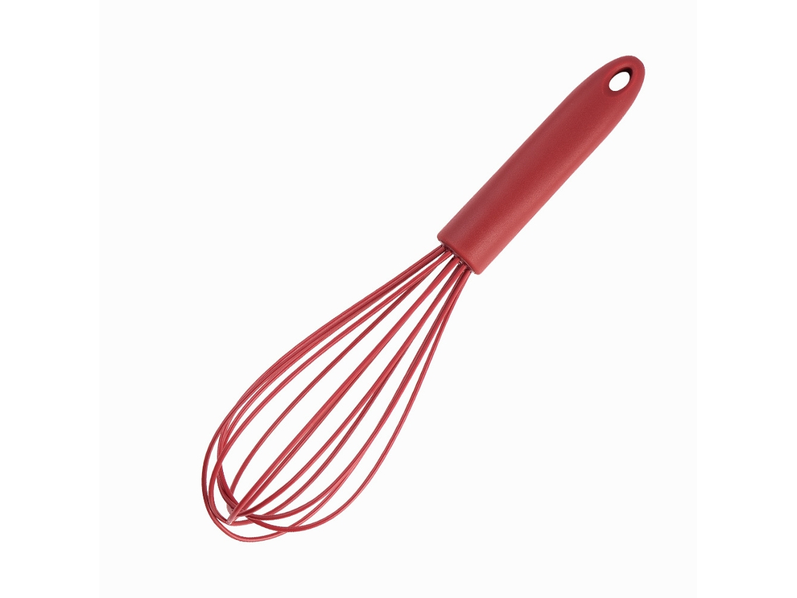 Batedor De Silicone Premium Para Cozinhar, 25 Cm, Vermelho