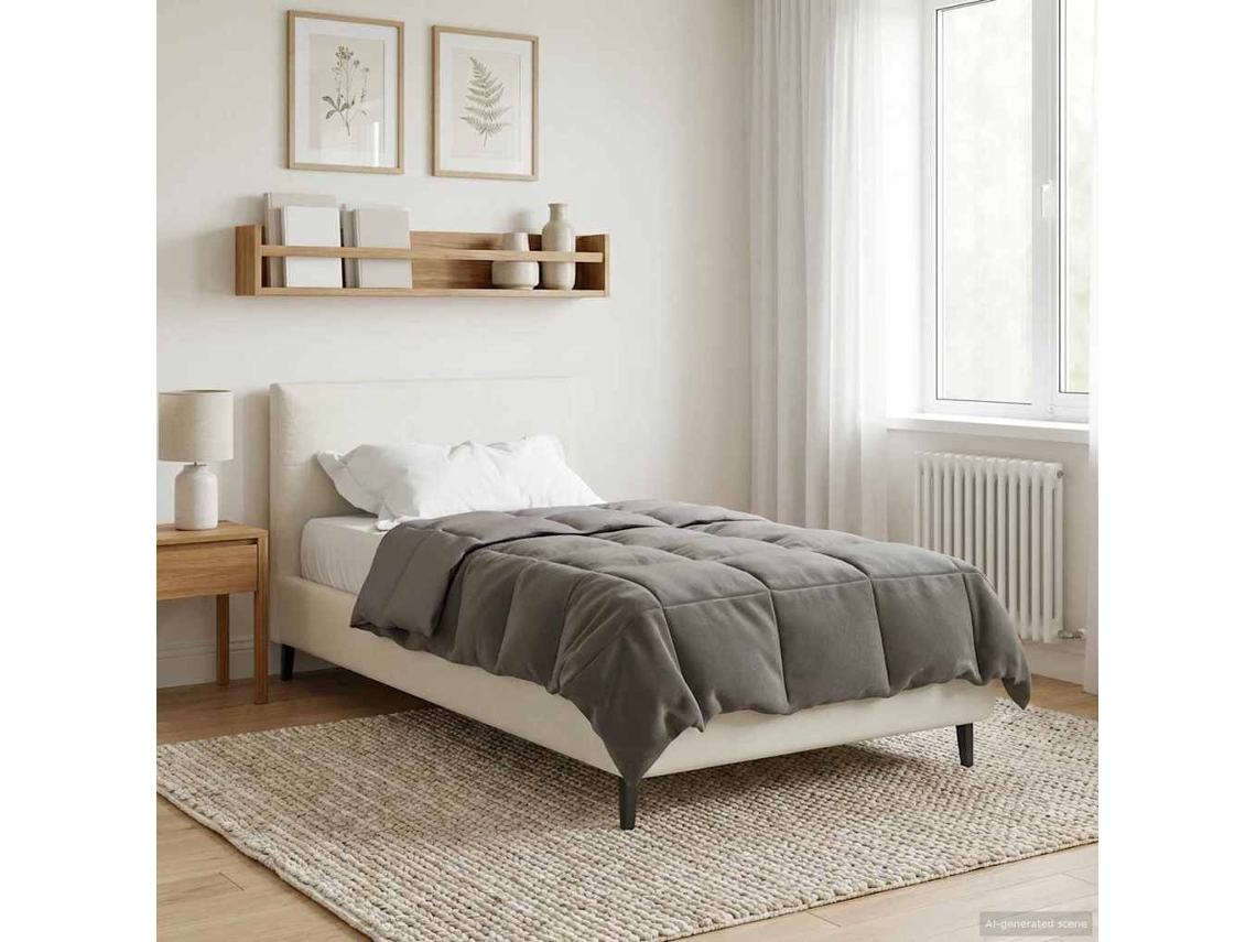 Vidaxl Edredom De Inverno Cinzento-claro 155 X 200 Cm Microfibra