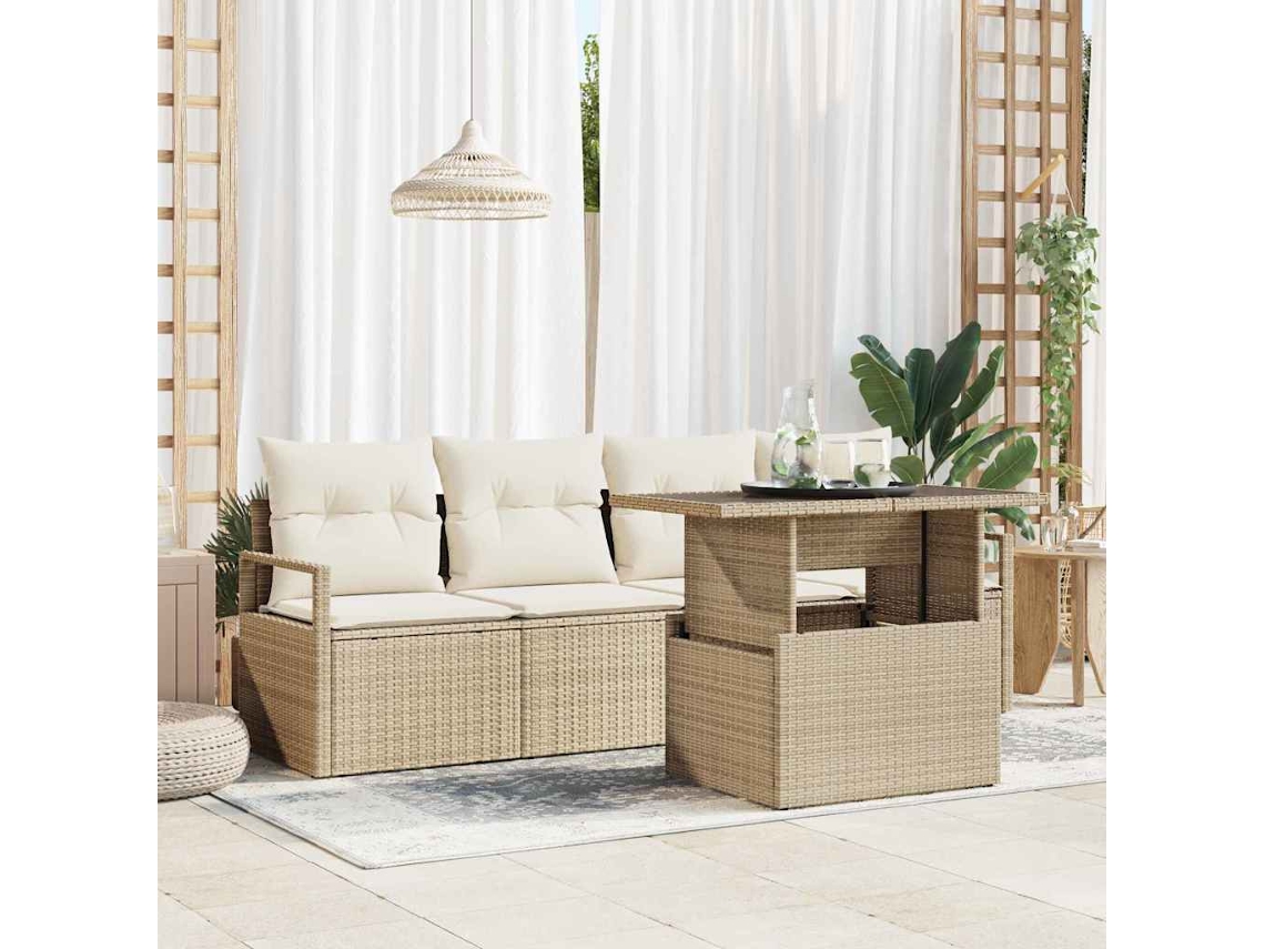 Vidaxl Conjunto De Sofá De Jardim 5 Unid. 4-número De Lugares