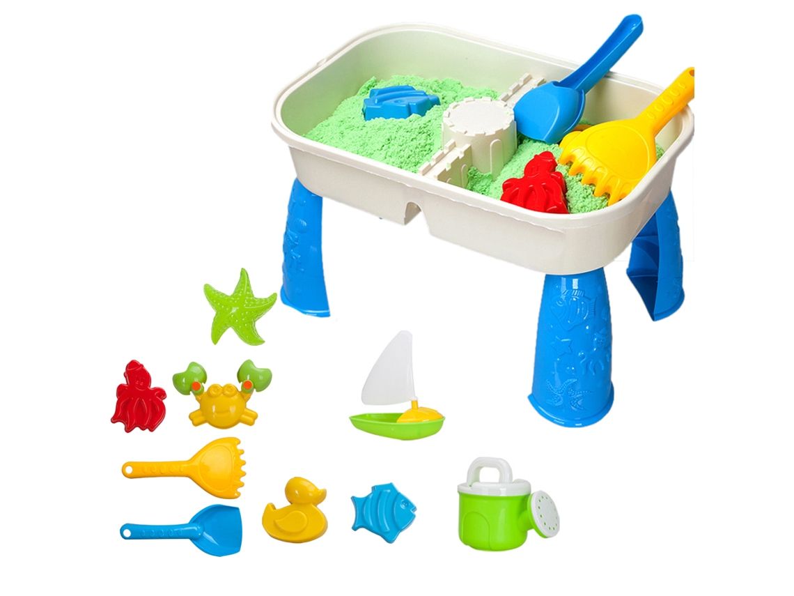 Primerox mesa de Atividade de Areia e Água para Crianças com 9 Brinquedos de Praia