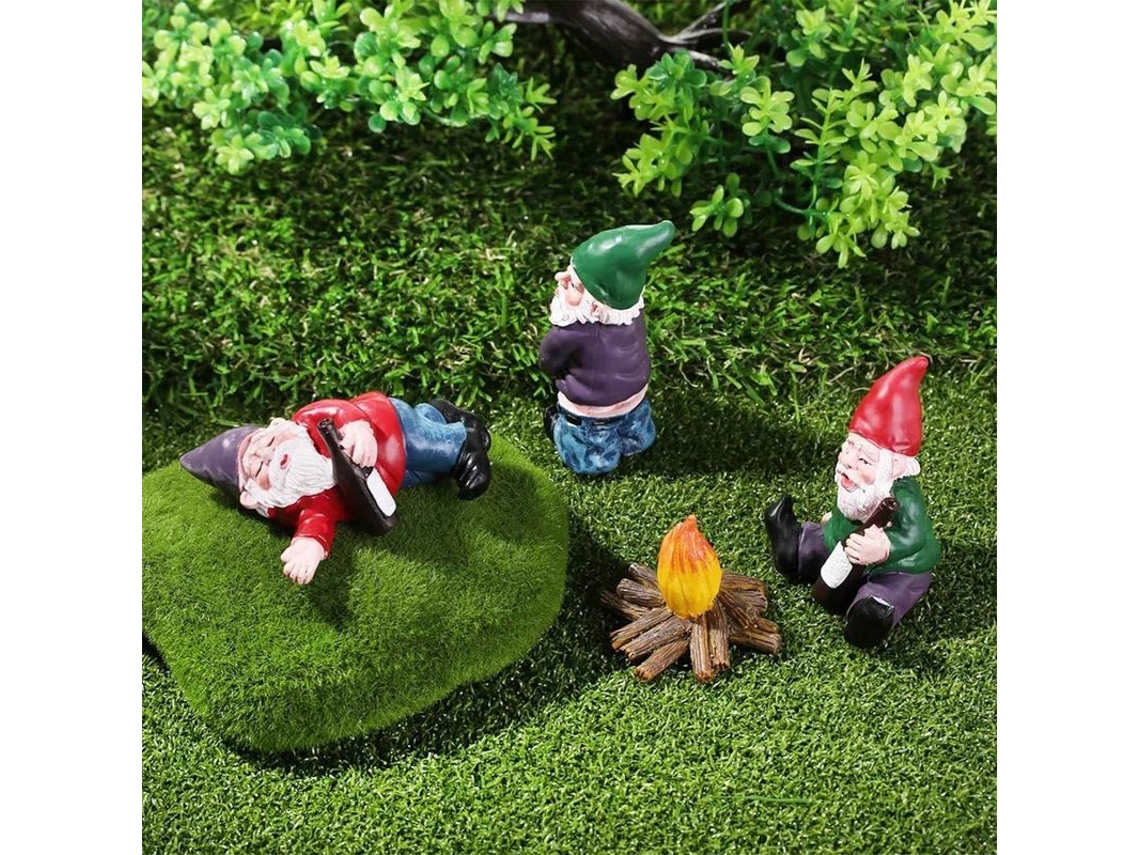 Figura De Gnomo De Jardim Ao Ar Livre Resina Impermeável Decoração De Jardim Acessório Colecionável