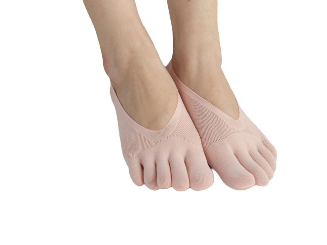 2026 medias de Compresión Ortopédicas Mujer Toe Socks Ultra Bajas Con Gel Tab Transpirables, Paquete 1, Rosa