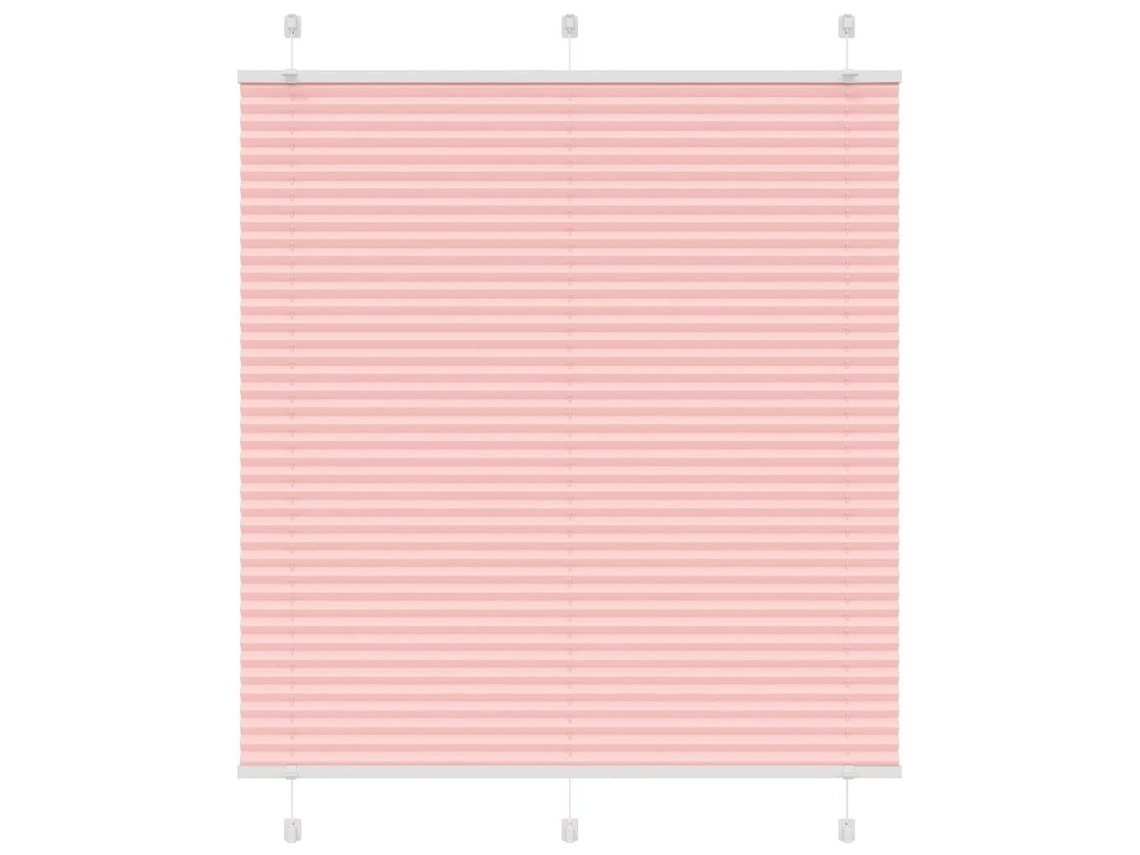 Vidaxl Rosa Plissada Cega 120x150 Cm Largura Tecido 119,4cm Poliéster