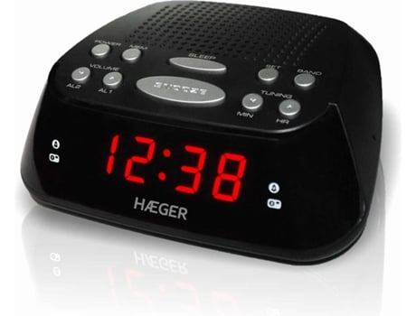 Relógio Digital com Despertador HAEGER Preto