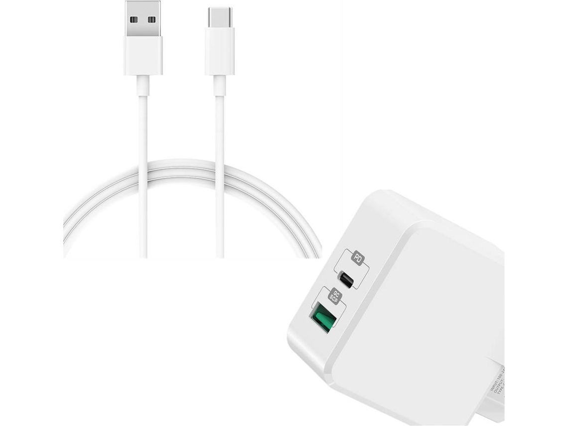 Carregador + Cabo PHONESHIELD Fast Charge para Motorola Edge Plus (USB/USB-C - 18 W - 1 m - Branco)