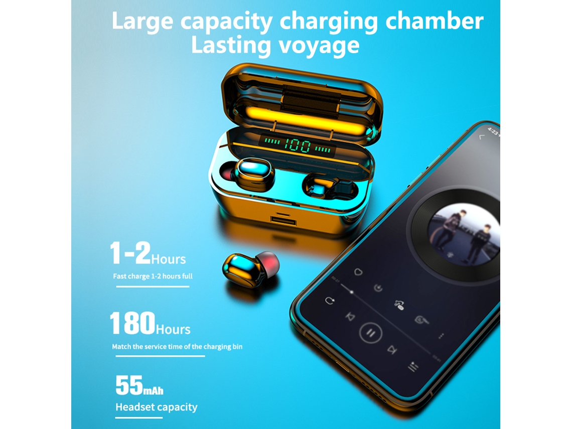 Fone De Ouvido G6s Bluetooth 5.0 Display Digital Controle Tocado Estéreo Sem Fio Headset Para Esportes