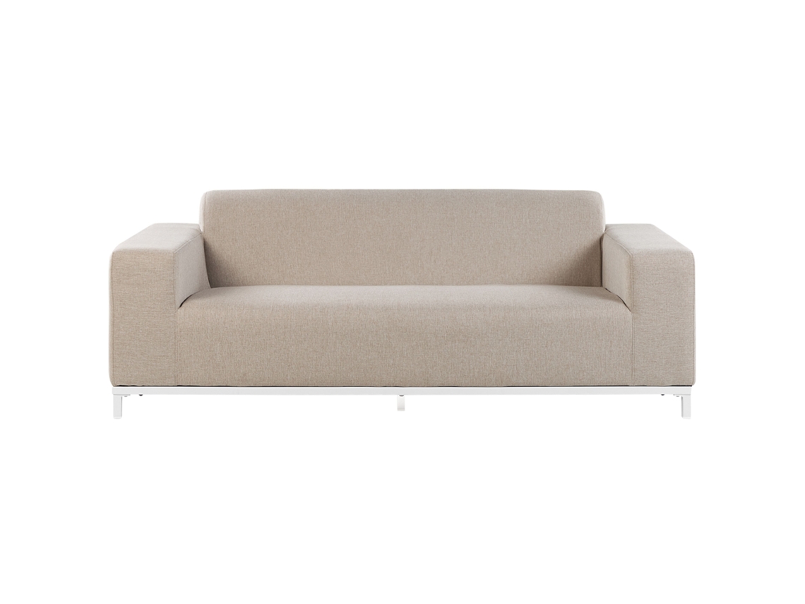 Sofá De 2 Plazas Beliani Rovigo De Tela Beige 186x84x68