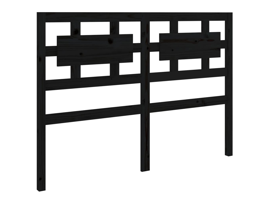 Cabeceira de Cama 185,5x4x100 Cm Pinho Maciço Preto MAISON EXCLUSIVE