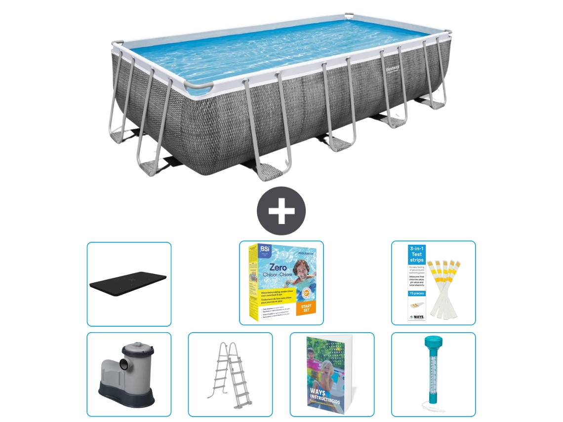 Bestway Piscina Bestway Power Steel Retangular - 549x274x122 Cm - 8-peças S532